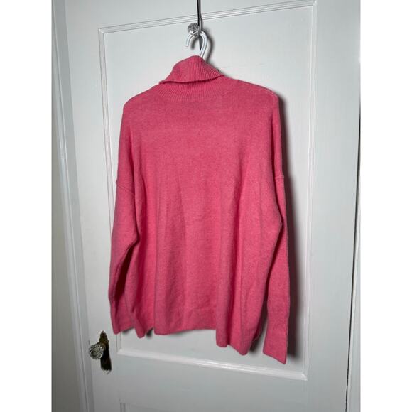 Vince Camuto Bright Pink Turtleneck Oversized Slouchy Sweater Women's Large - Picture 4 of 8
